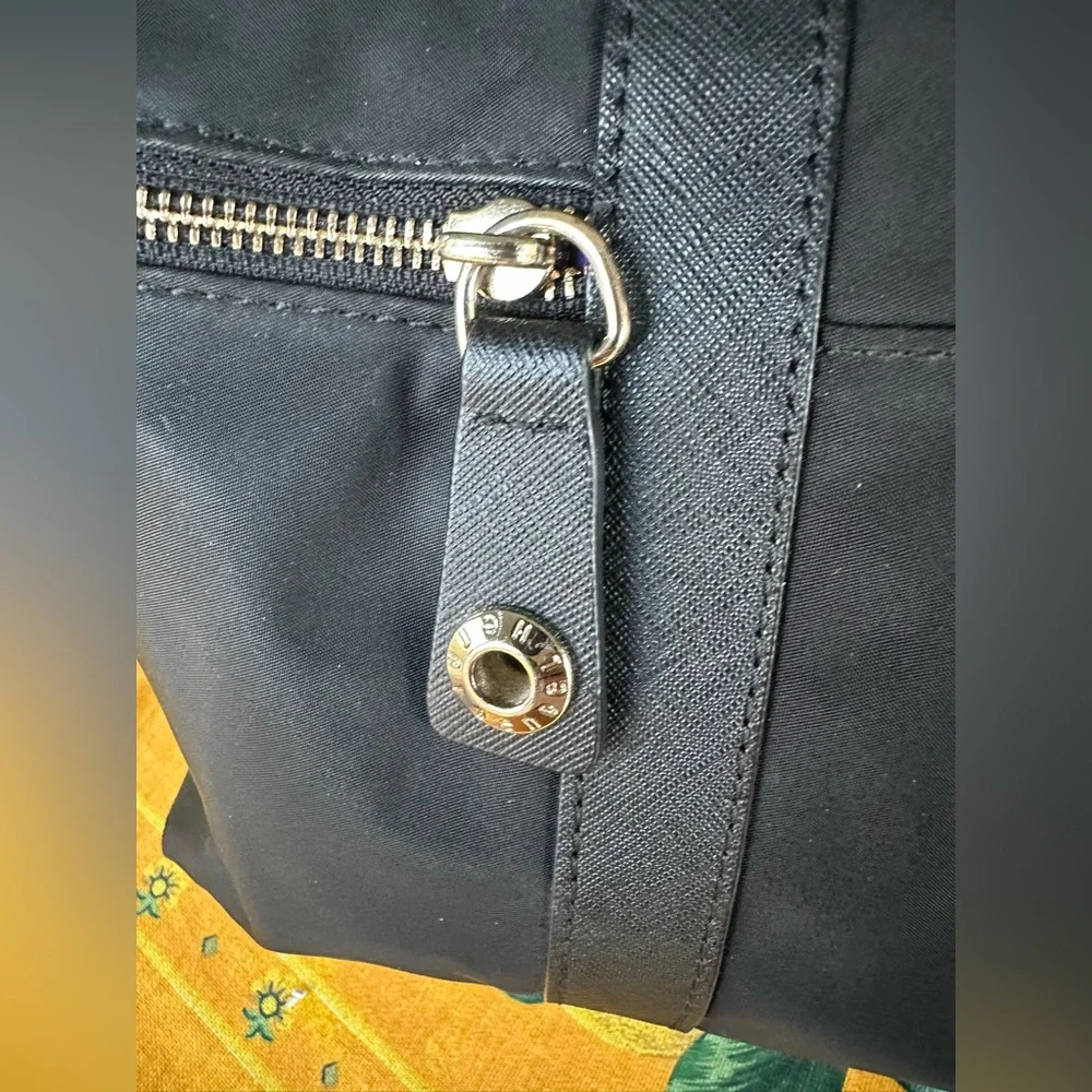 Henri Bendel Jetsetter 3 Way Convertible Backpack Black w/ Saffiano Leather Trim